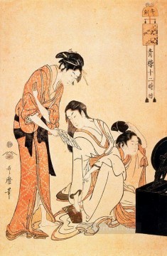 Kitagawa Utamaro Painting - the hour of the monkey Kitagawa Utamaro Ukiyo e Bijin ga